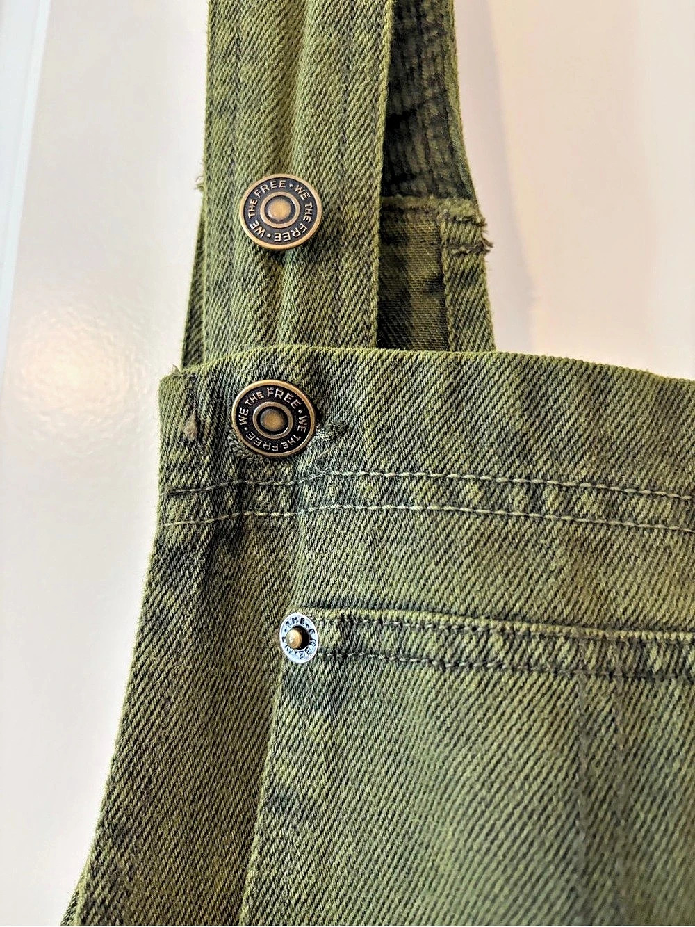 Free People - We the Free - Just in Time Overalls - Army Green S NWT - Picture 7 of 15